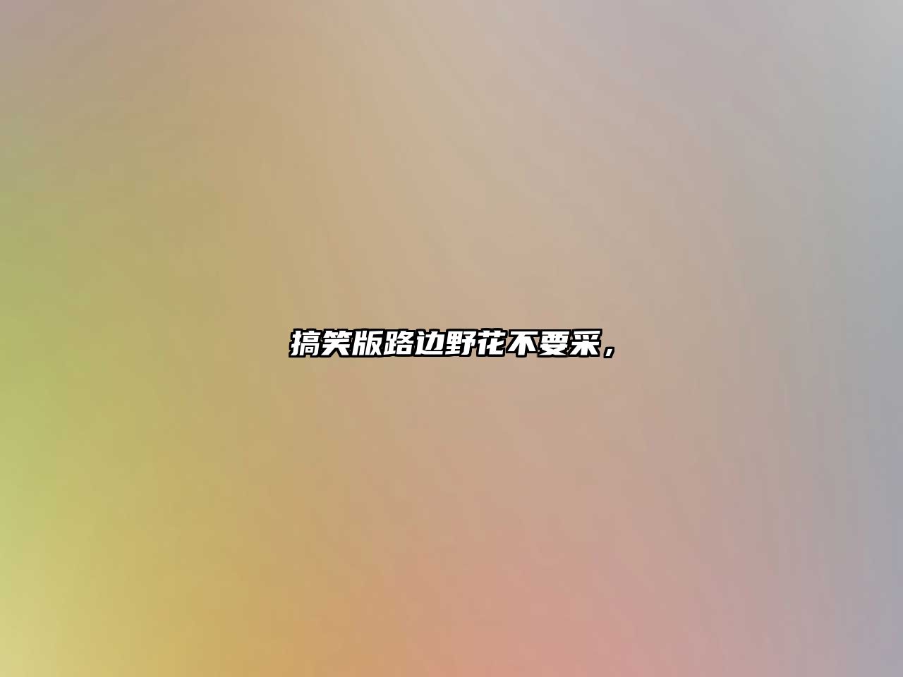 搞笑版路邊野花不要采，