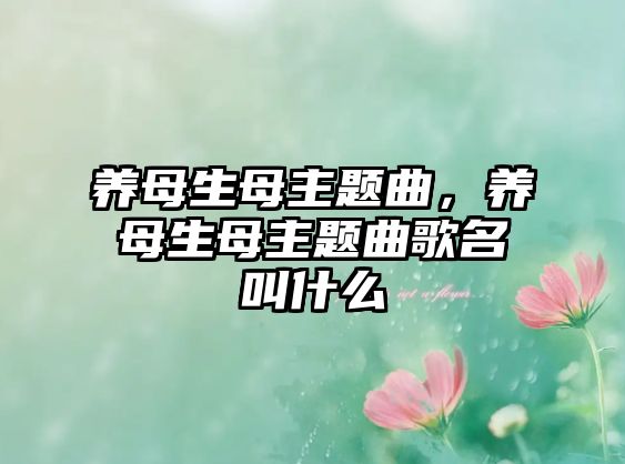 養(yǎng)母生母主題曲，養(yǎng)母生母主題曲歌名叫什么